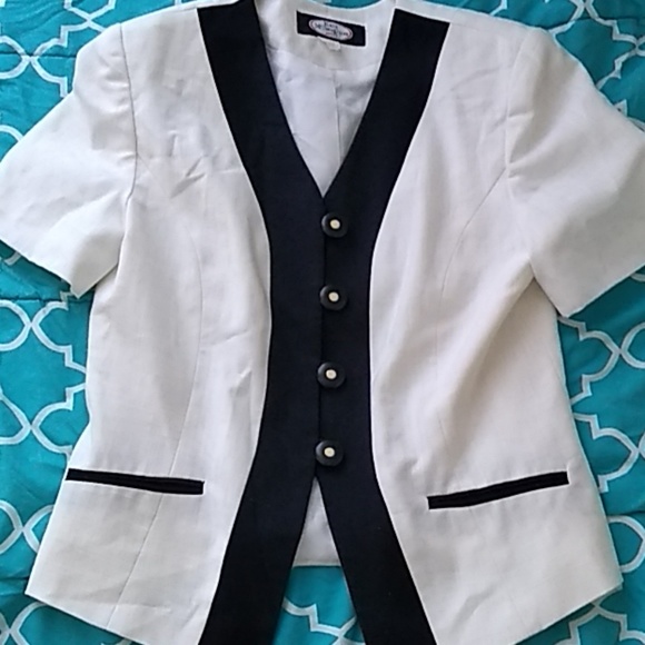 90's Kate McNaughton Petite linen look jacket (14) - Picture 1 of 6